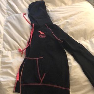 Black and pink zip up hoodie!